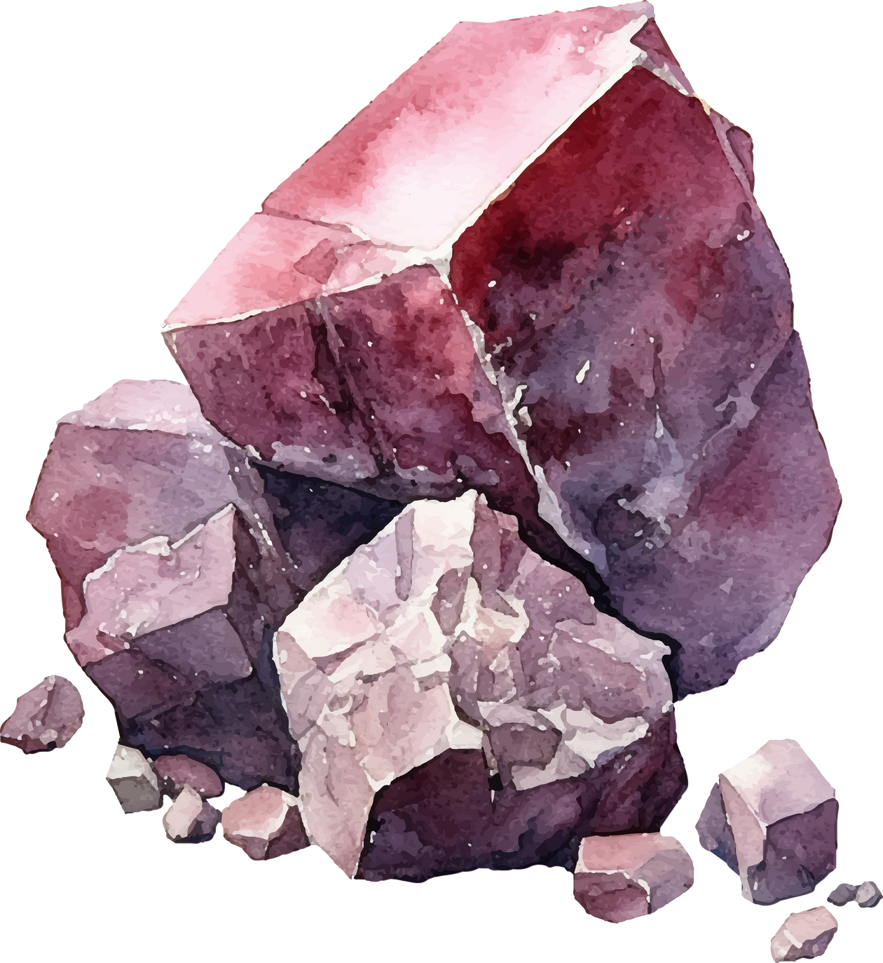 mineral in watercolor style illustration